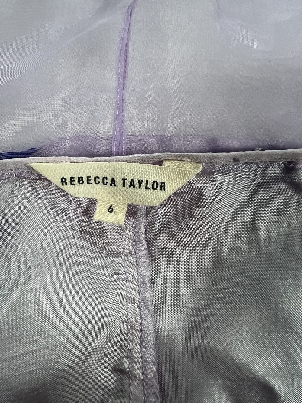 Rebecca Taylor Lavender Blue Floral Applique Sleeveless Blouse Top 6 215035T248 - Picture 4 of 7
